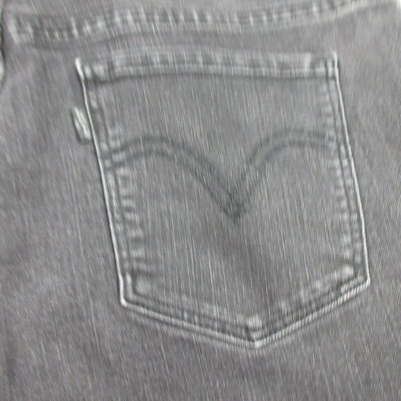 Levis womens dark gray distressed 505 straight stretch jeans 12x30 - Picture 8 of 10